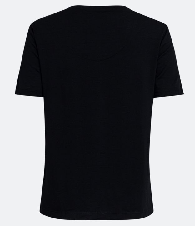 Blusa de Pijama en Viscolycra con Detalle de lunares Interno Negro 6