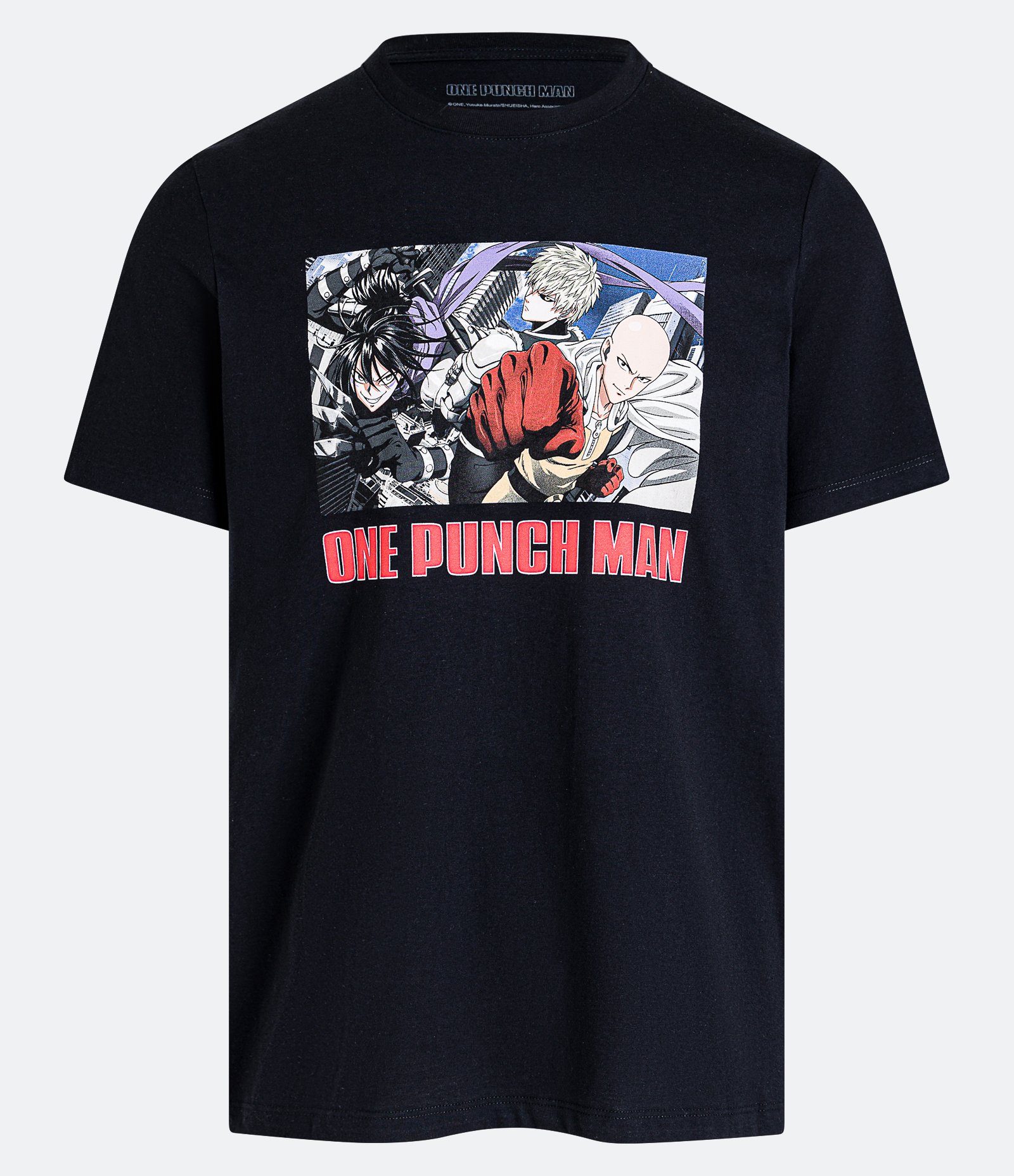 Camiseta Regular em algodão com Estampa One Punch Man Preto 5