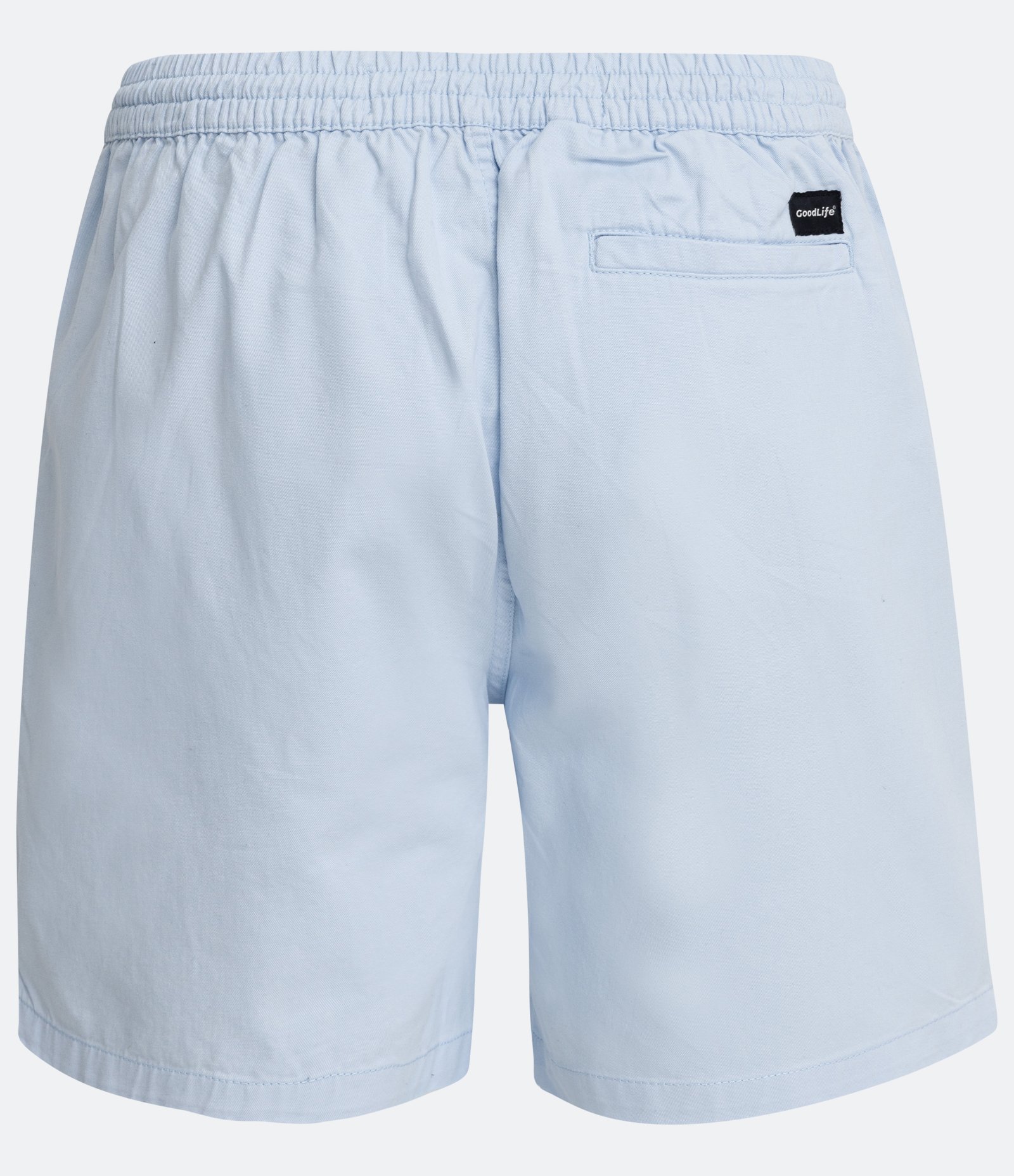 Bermuda Regular em Sarja com Elástico no Cós e Cordão Azul Claro 5