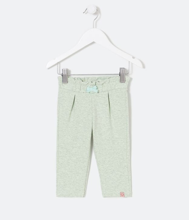 Pantalón Clochard Infantil con Lazo Pequeño - Talle 0 a 18 meses Verde 1