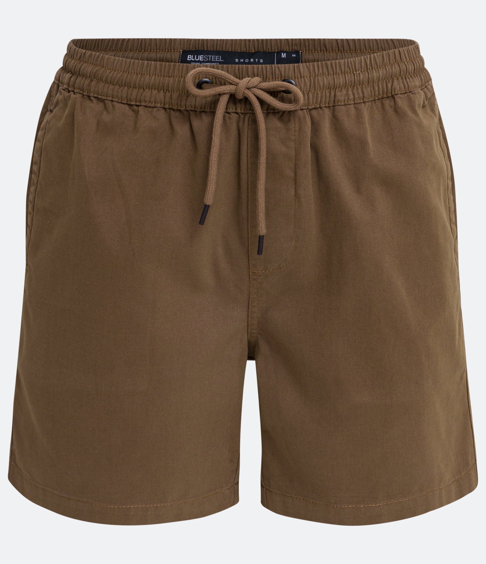 Bermuda Regular em Sarja com Elástico no Cós e Cordão 5