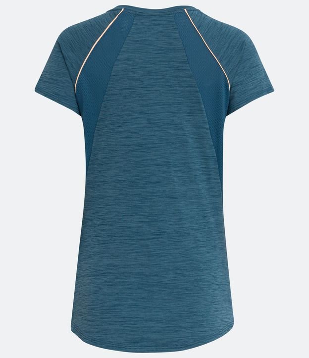 Remera Deportiva en Poliamida con sisa Raglán y Viés Contrastante Beige 8