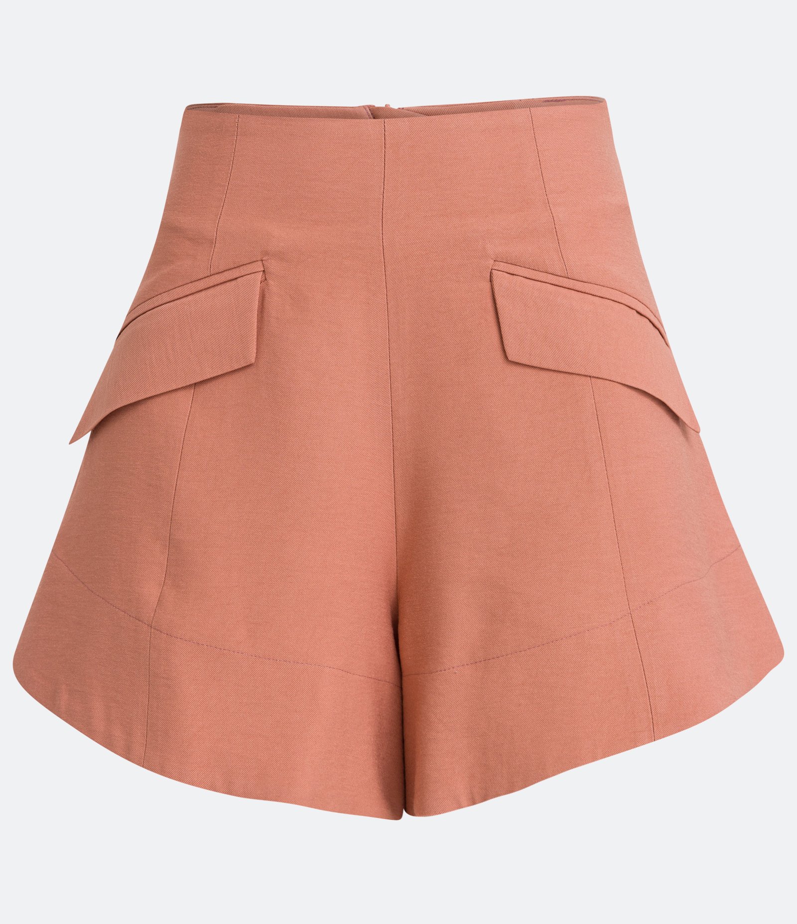 Short Curto em Viscose com Lapela Laranja 6