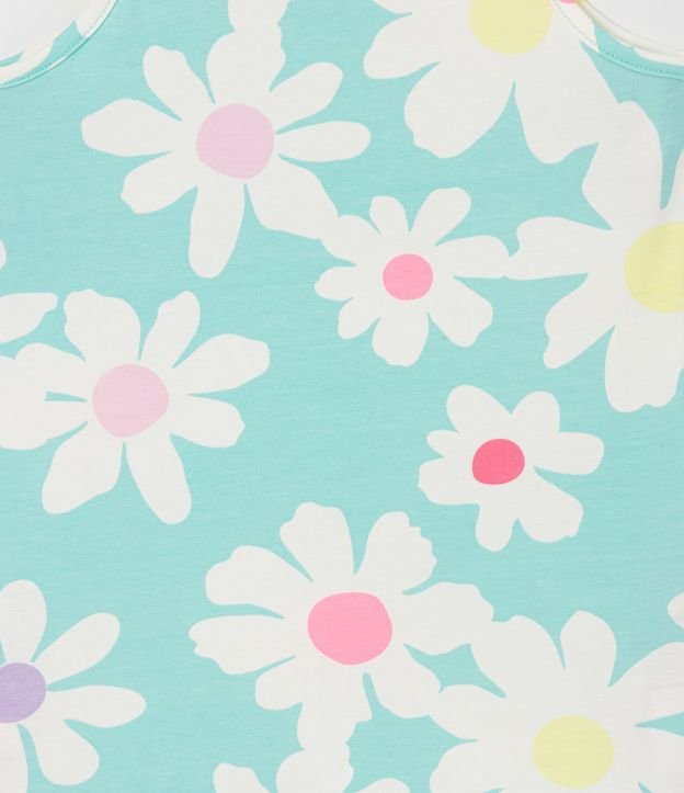 Blusa Musculosa Infantil con Estampado de Margaridas - Talle 5 a 14 años Azul 3