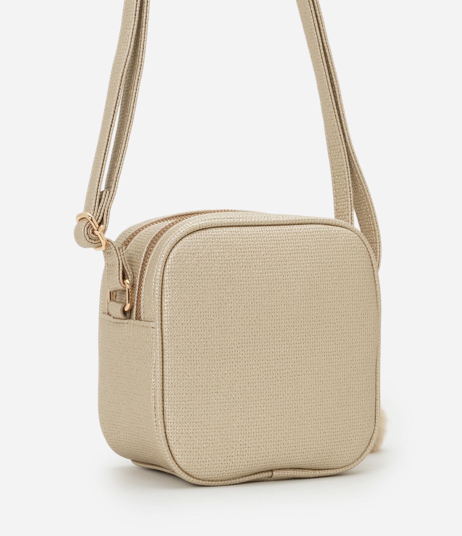 Bolsa Transversal Floater com Pompom Dourado 4