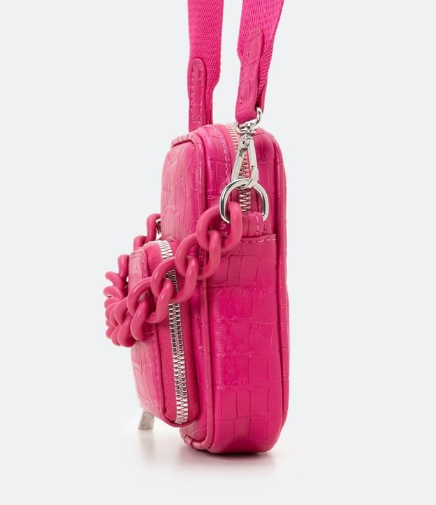 Bolsa Transversal Porta Celular Corrente Rosa