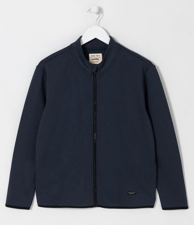 Campera Infantil con Cremallera Frontal y Manga Larga - Talle 5 a 14 años Azul 1