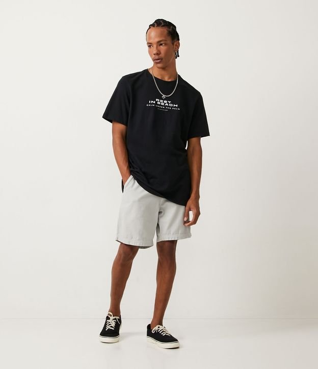 Remera en Algodón con Estampado Rest In Beach Negro 3