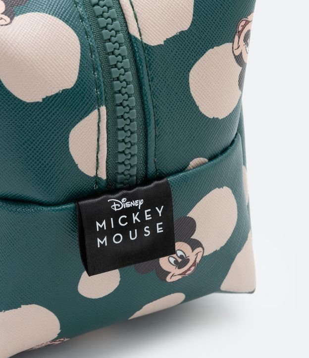 Necesaire Rectangular con Estampado de Lunares Mickey Verde 3