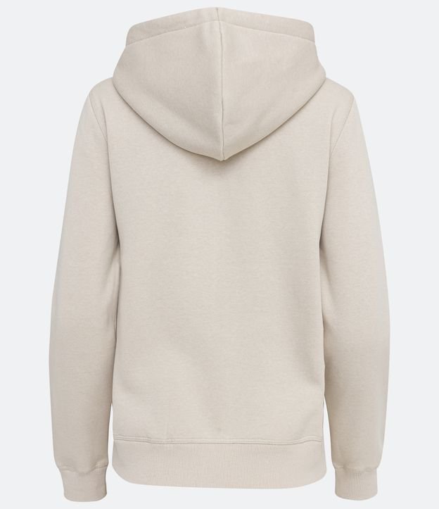 Campera Básica Deportiva en Polycotton con Capucha y Bolsillo Canguro Beige 7