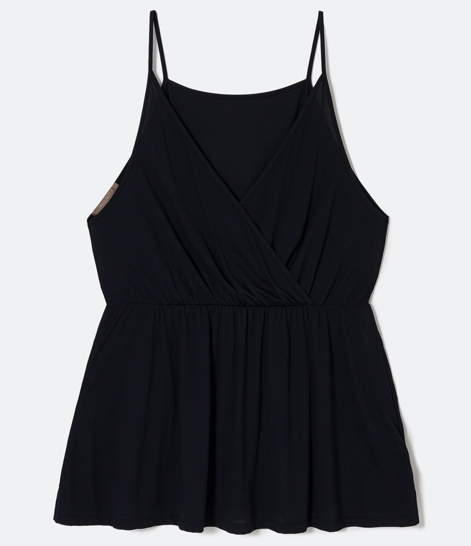 Saída de Praia Vestido com Decote Cruzado Curve & Plus Size Preto 4