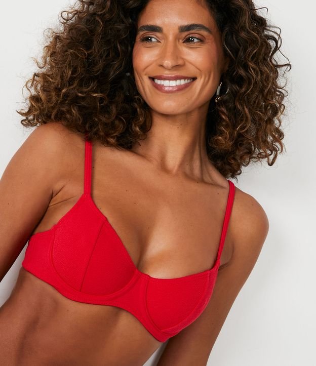 Bikini Top Media Copa Texturizado Rojo 4