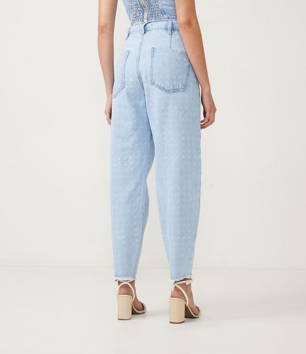 Pantalón Jeans Slouchy con Texturas Azul 4