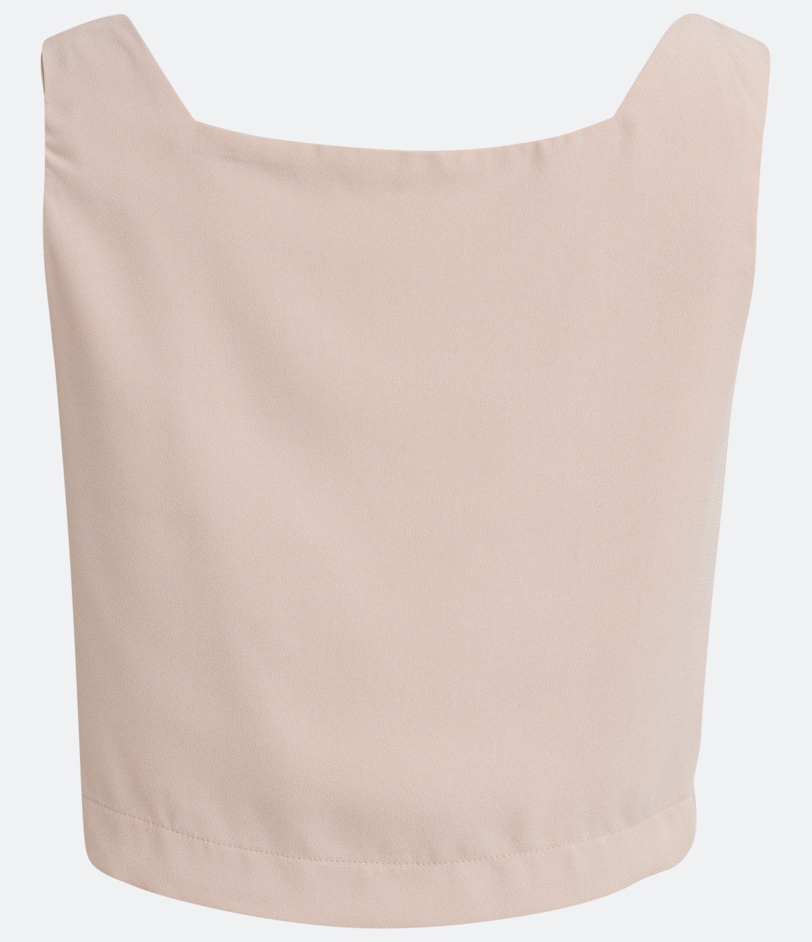Blusa Cropped sem Manga com Decote Quadrados Bege 6