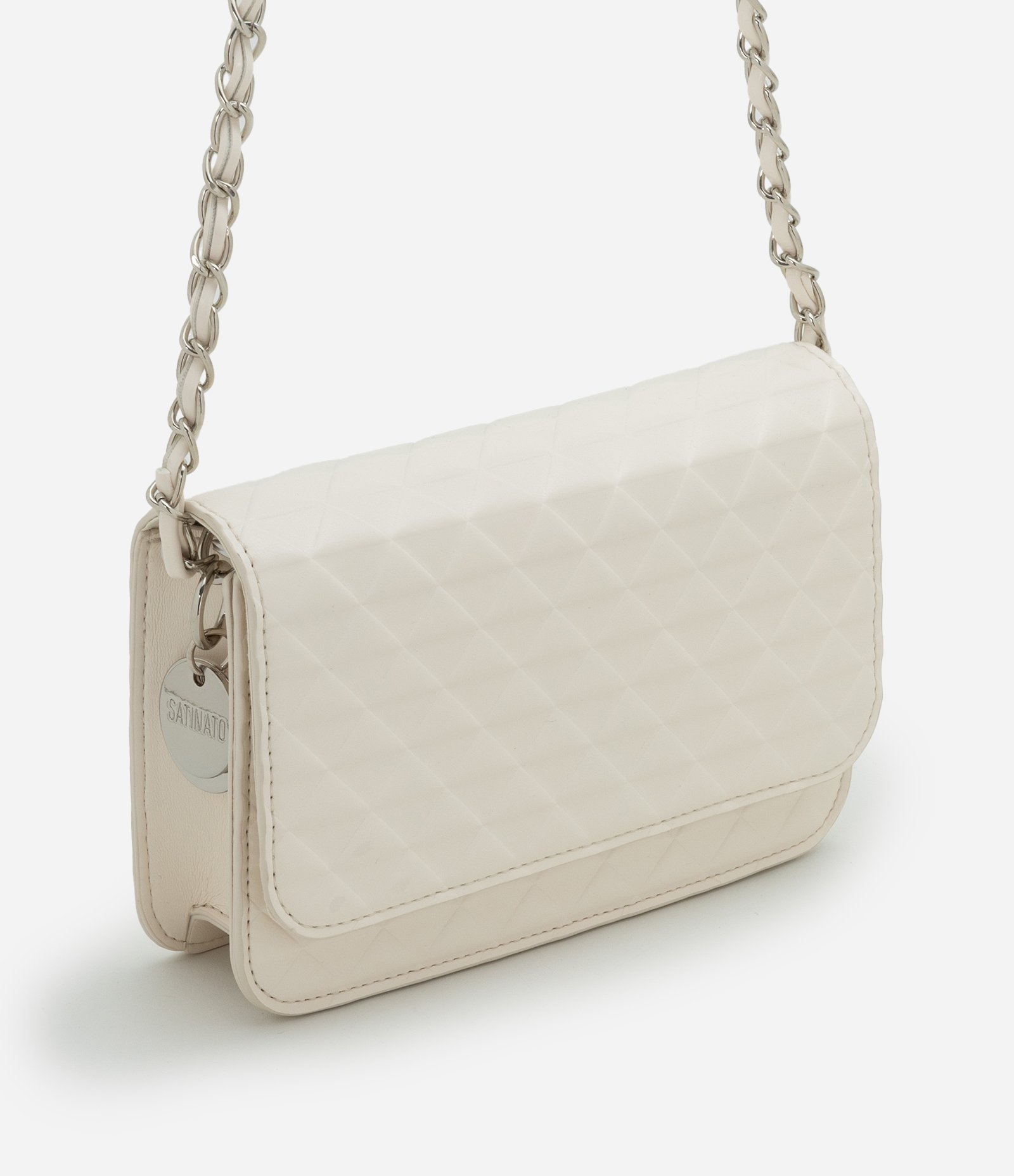 Bolsa Estruturada em Matelassê com Alça de Corrente Off White 2
