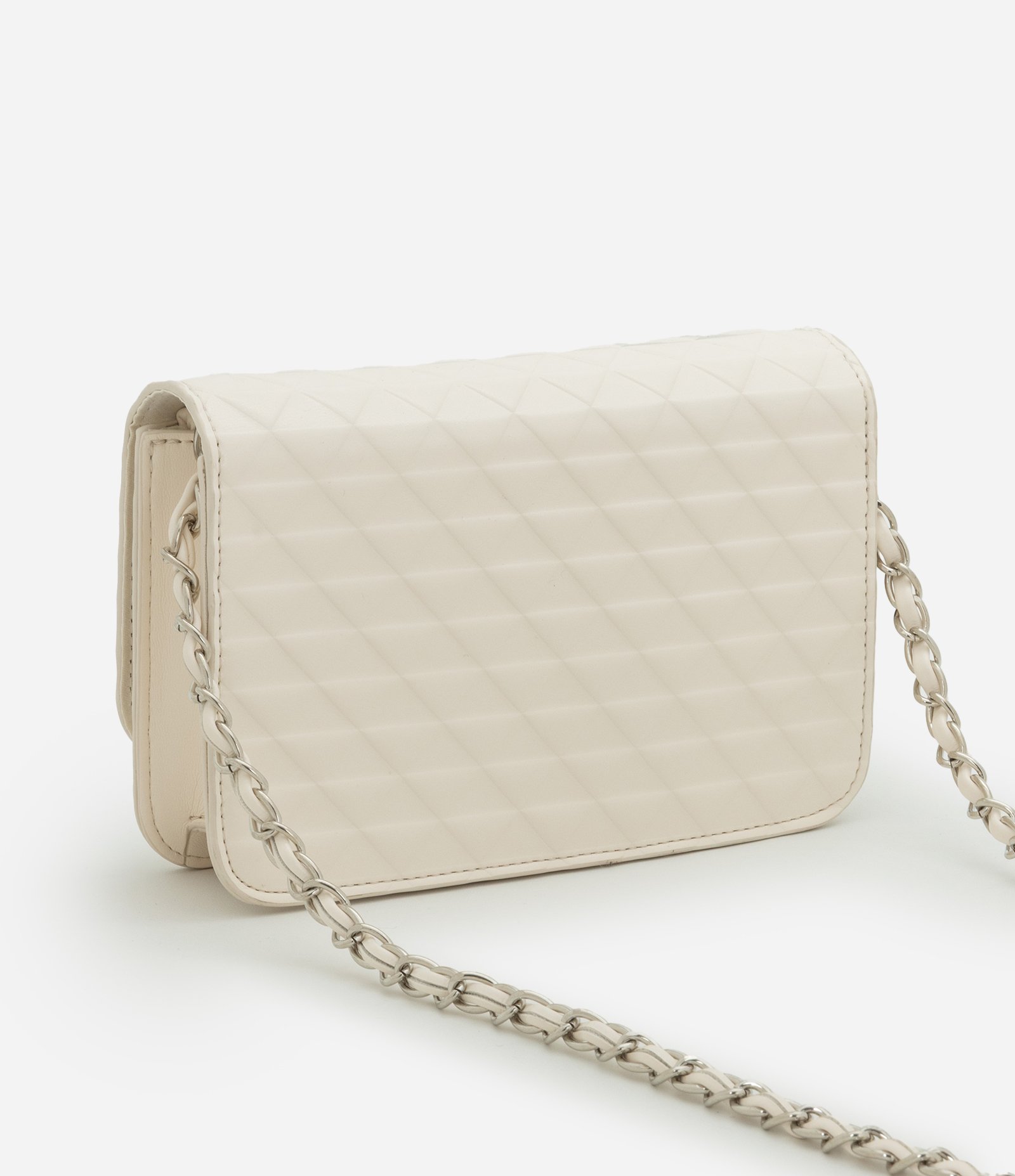 Bolsa Estruturada em Matelassê com Alça de Corrente Off White 4