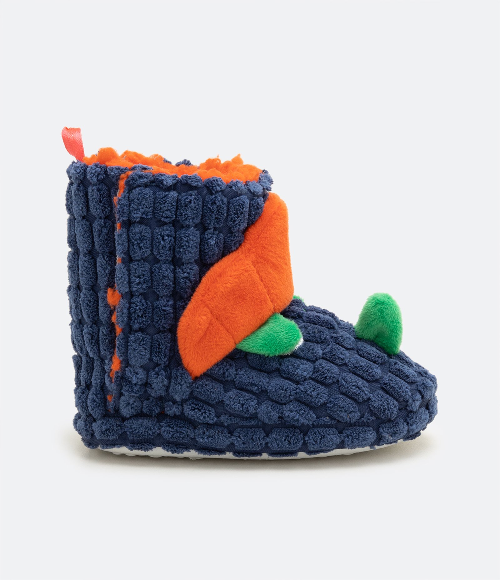 Pantufa Bota Infantil com Textura e Bordado de Dino 3D - Tam 19/20 ao 27/28 Azul 2
