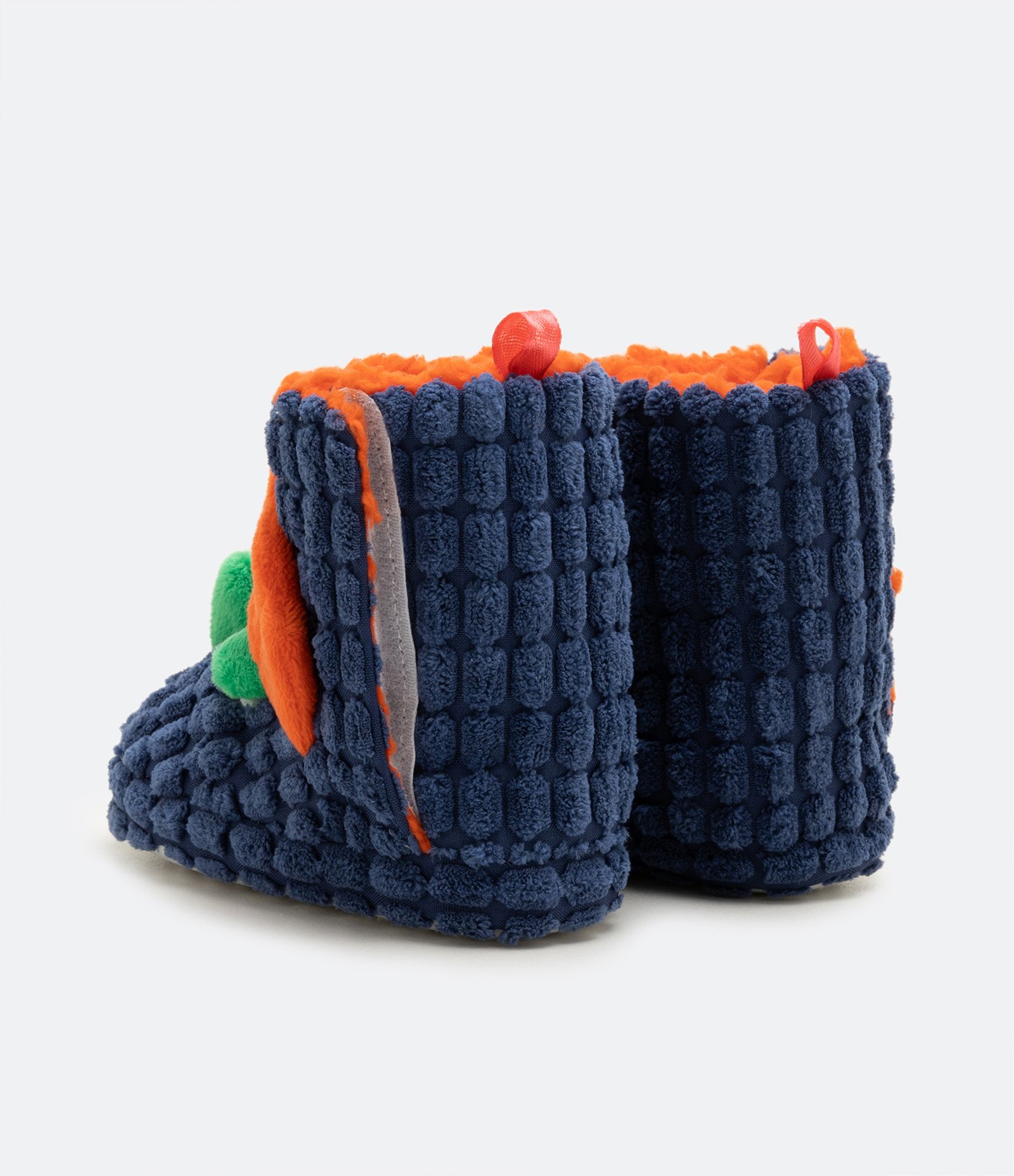 Pantufa Bota Infantil com Textura e Bordado de Dino 3D - Tam 19/20 ao 27/28 Azul 4