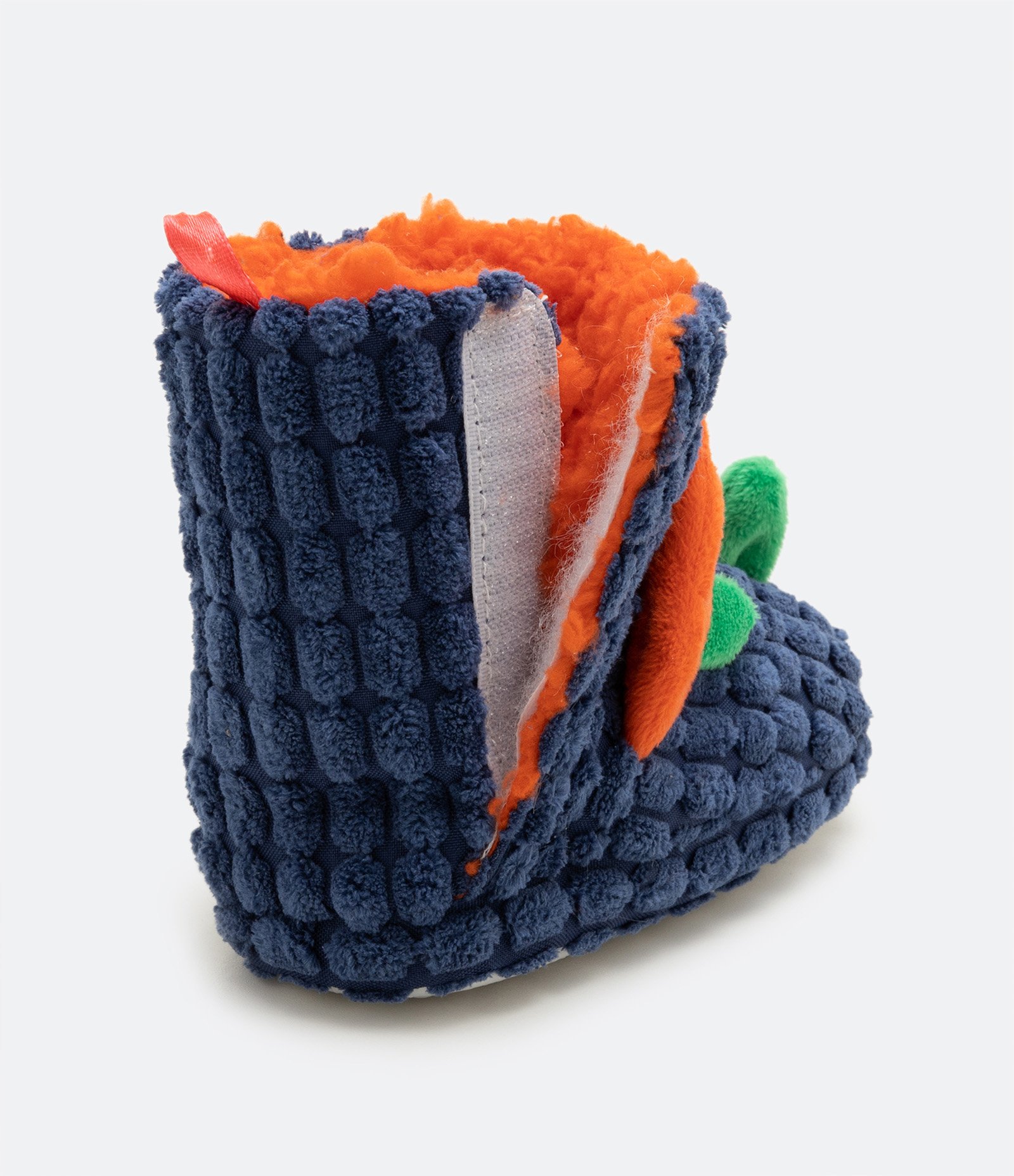 Pantufa Bota Infantil com Textura e Bordado de Dino 3D - Tam 19/20 ao 27/28 Azul 5