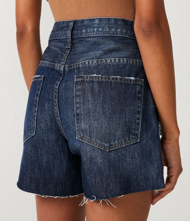 Short Boyfriend Jeans con Desgastes Azul 3