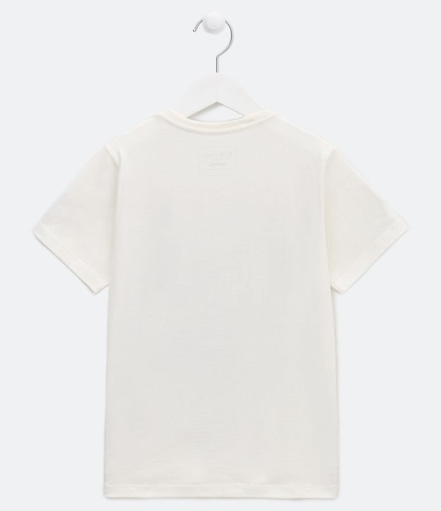 Remera Infantil con Estampado de Hombre Lobo con Máscara - Talle 5 a 14 años Blanco 3