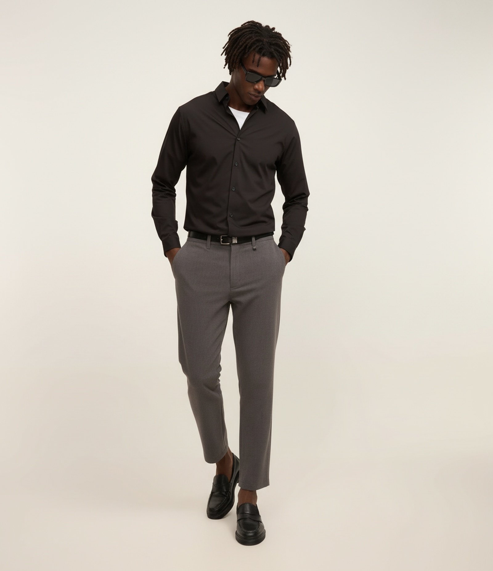 Camisa Slim em Fibra de Bambu Preto 5
