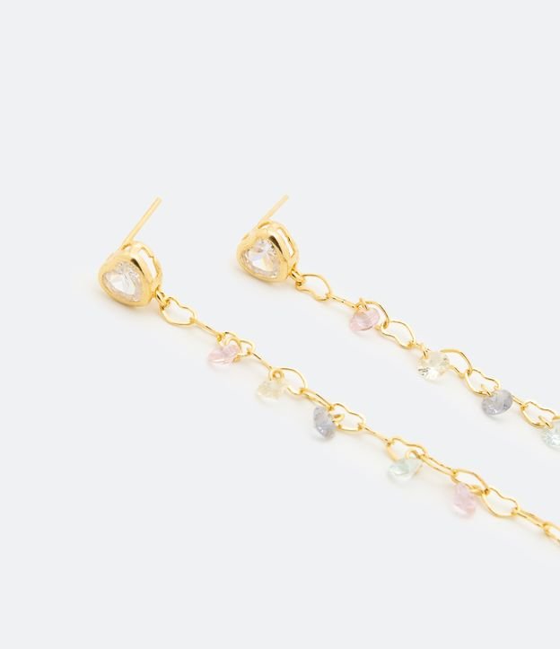 Caravana Mediana en Metal con Zirconia Corazón Dorado 2