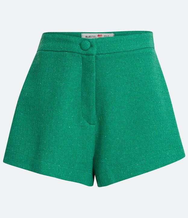 Short Cintura Alta en Algodón con Botón Forrado Verde 6