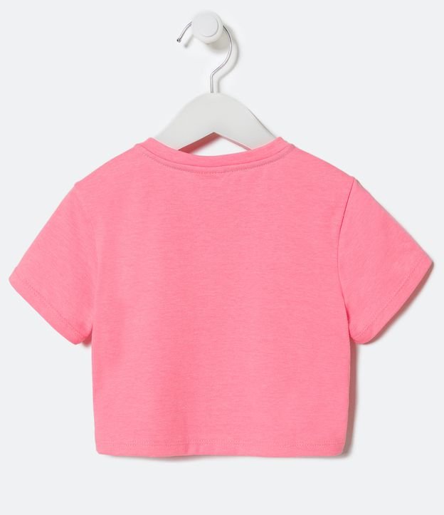 Blusa Cropped Infantil con Estampado de Unicórnio - Talle 5 a 14 años Rosado 2