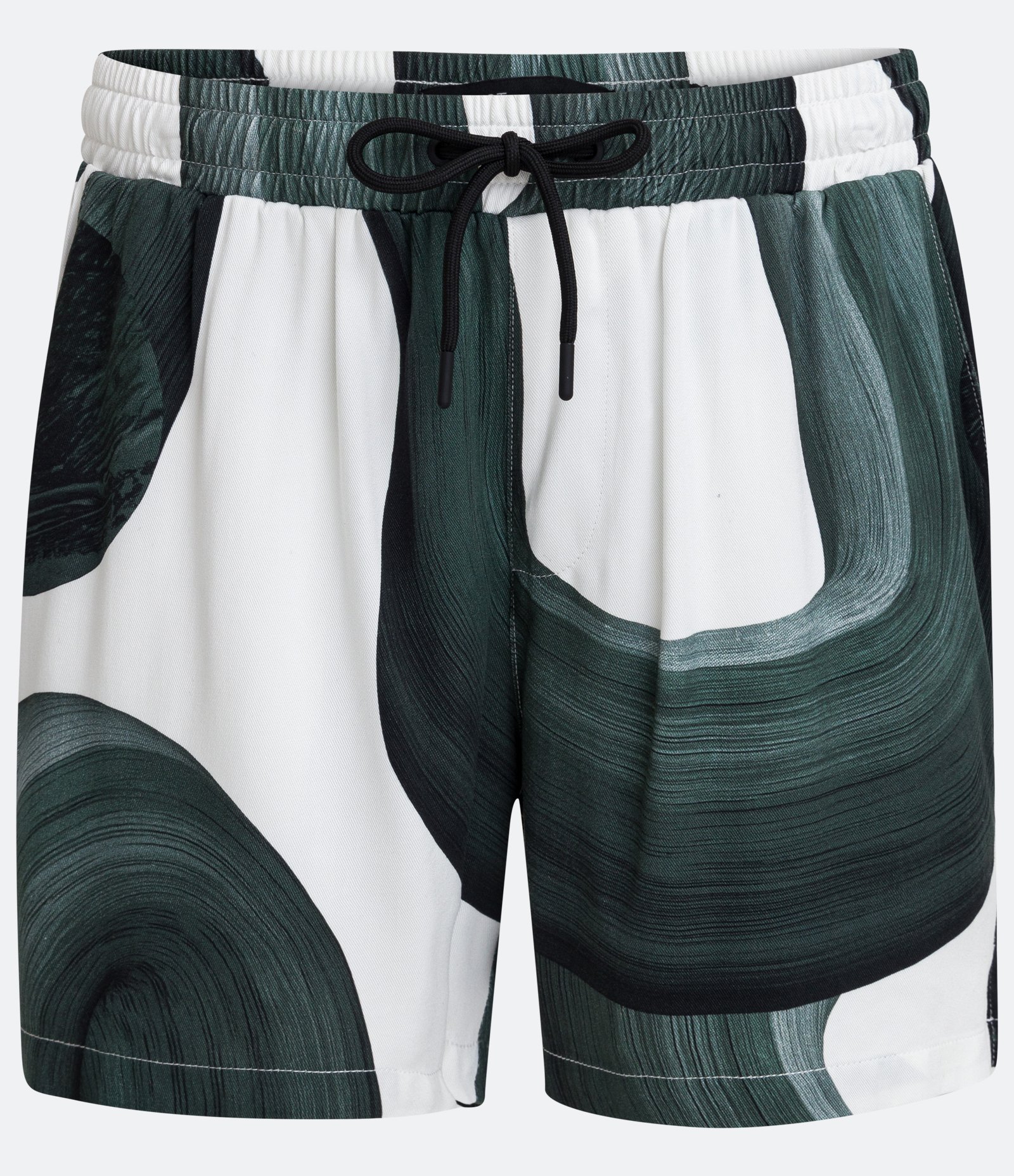 Bermuda Slim em Viscose com Estampa Abstrata Branco Neve 6