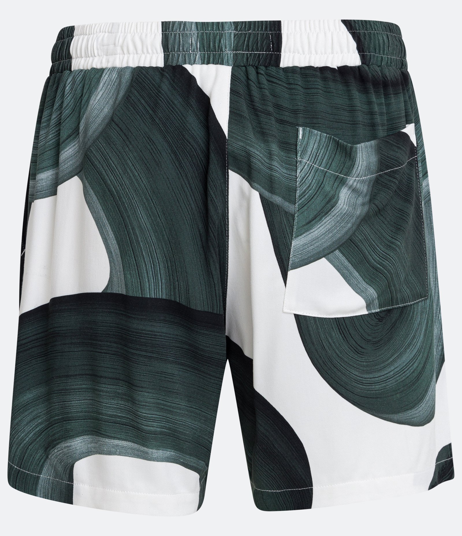 Bermuda Slim em Viscose com Estampa Abstrata Branco Neve 7