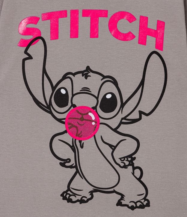 Blusa Infantil con Estampado de Stitch - Talle 5 a 14 años Gris 3