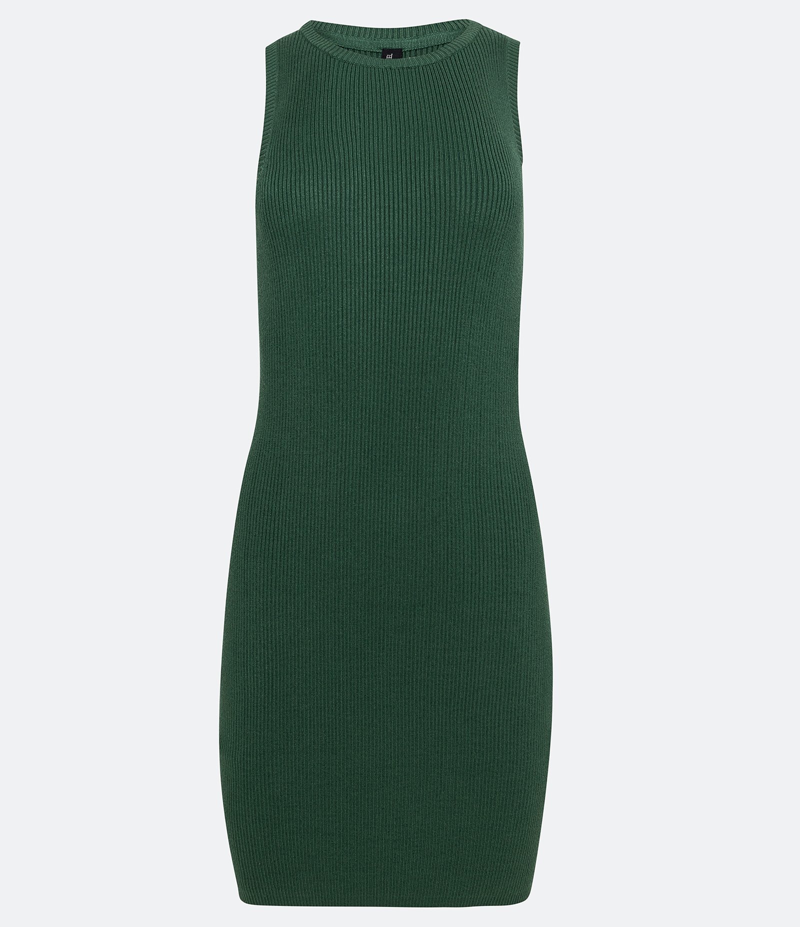 Vestido Curto em Tricô com Gola U Verde 5