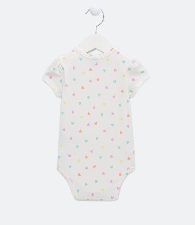 Body Infantil con Estampado de Corazones - Talle 0 a 18 meses Blanco 2