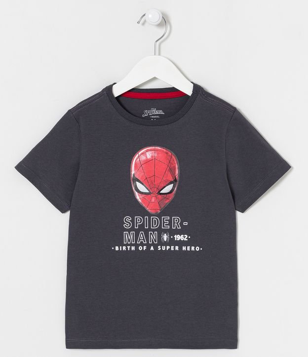 Remera Infantil en Media Malla con Estampado Spider-Man - Talle 3 a 10 años Azul 1