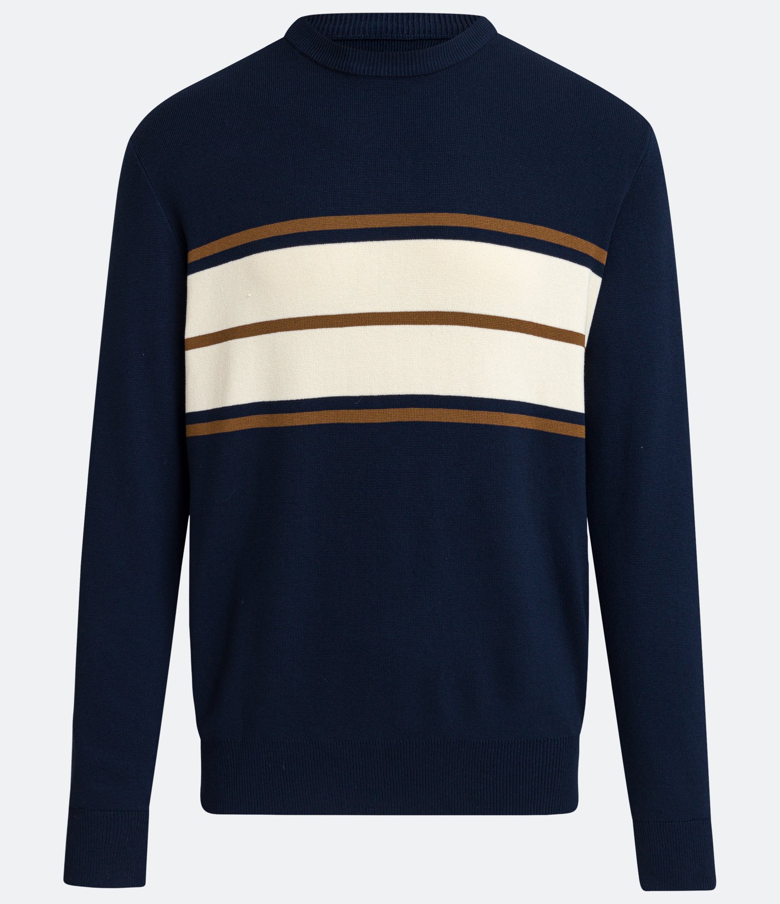 Suéter Regular em Tricô com Listras Contrastantes 1