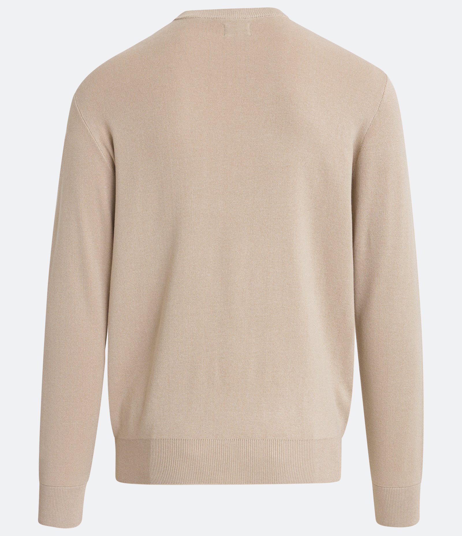 Suéter Regular em Tricô com Listras Contrastantes Bege 6