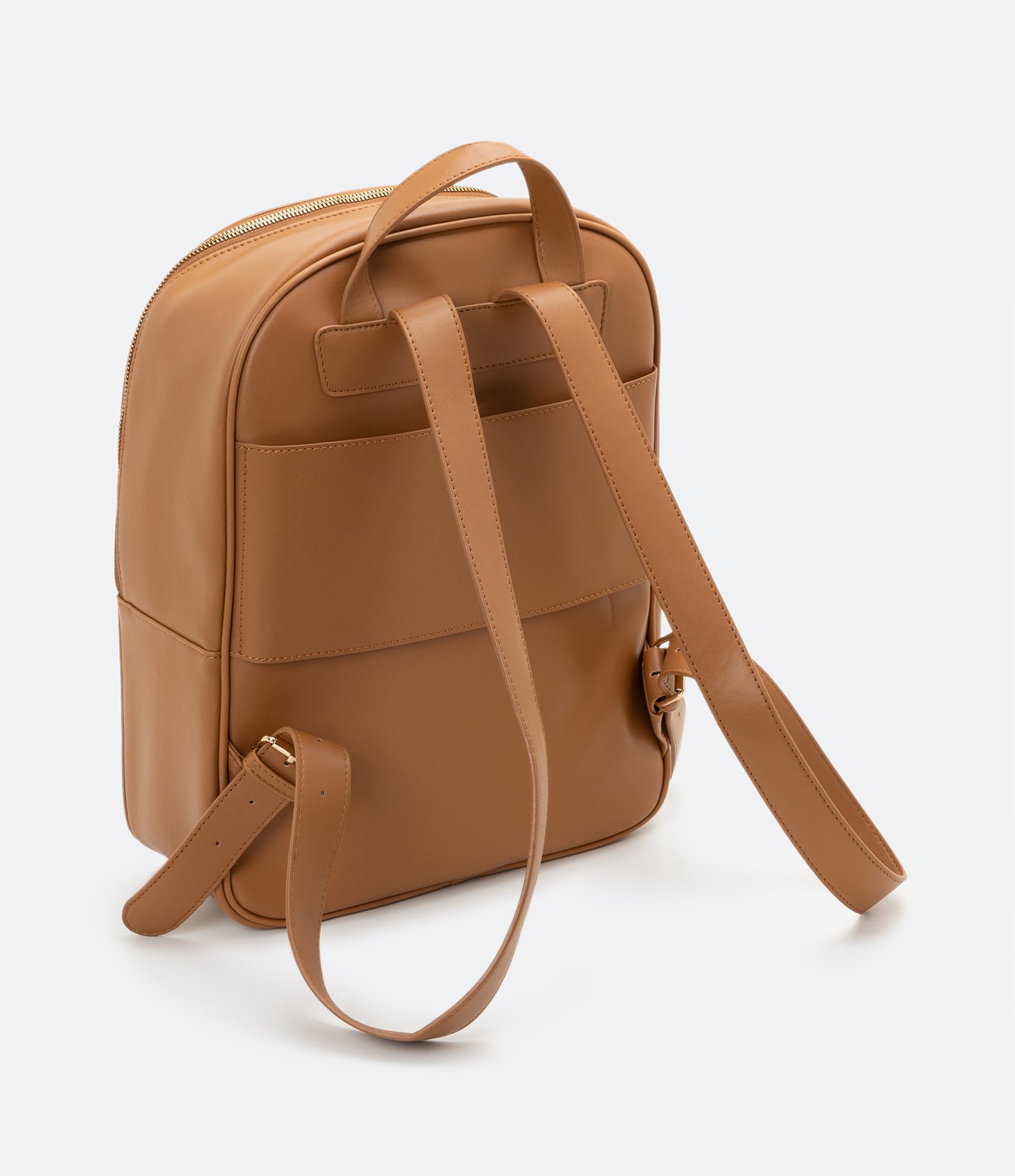 Mochila Estruturada com Bolsinho Frontal Marrom 3