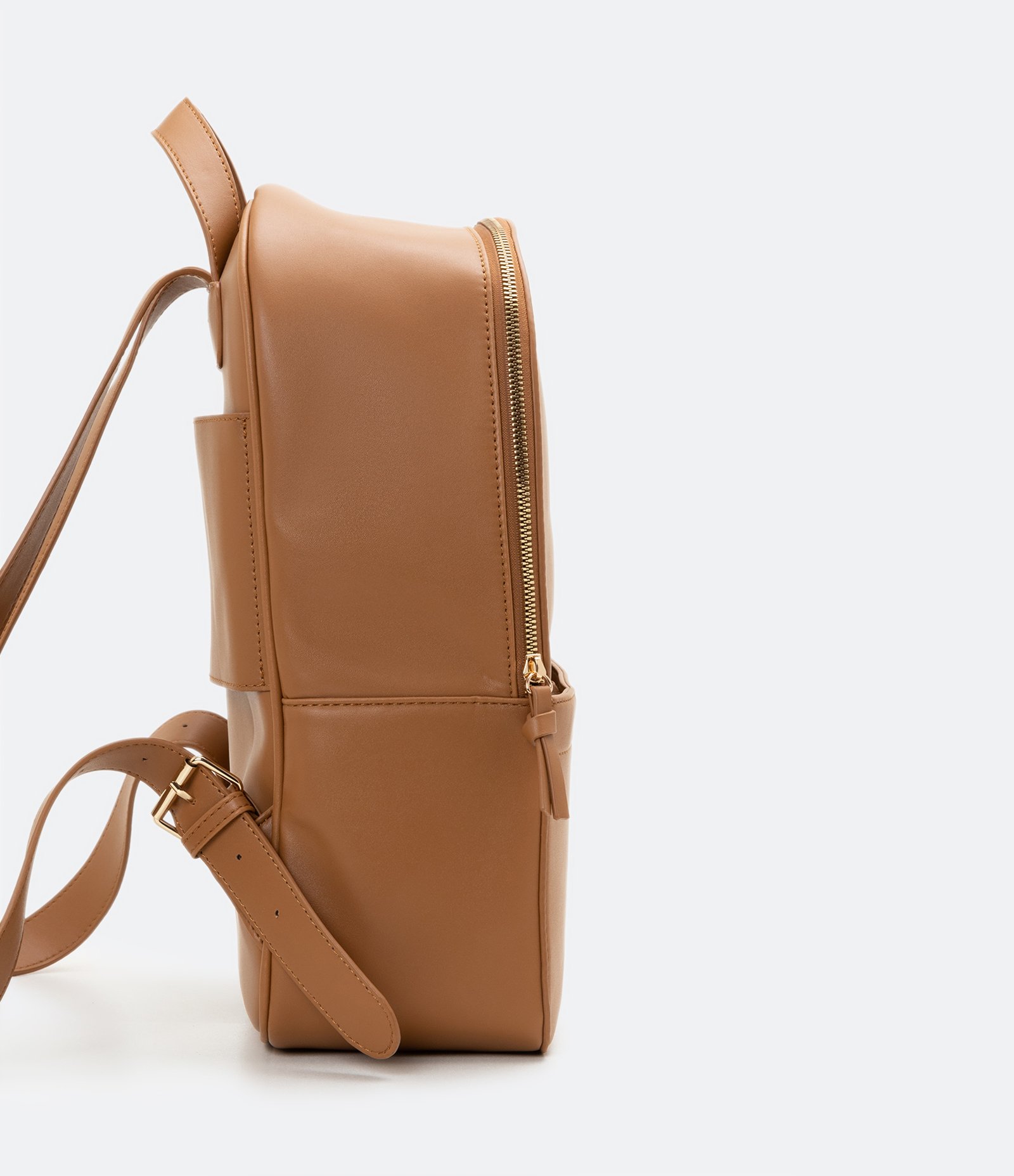 Mochila Estruturada com Bolsinho Frontal Marrom 5