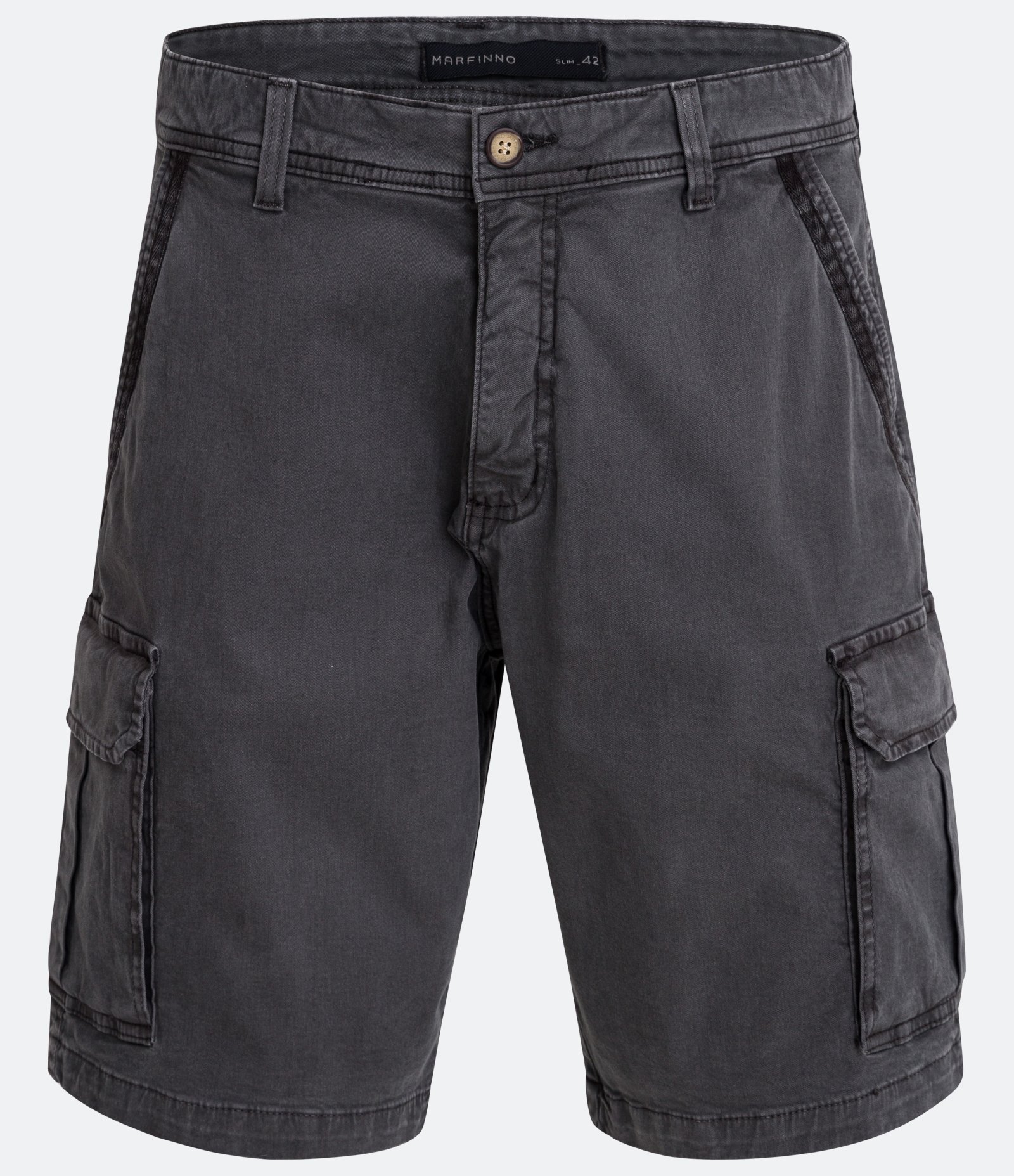 Bermuda Cargo em Sarja Lavada com Elastano e Detalhes de Cadarço Cinza Estonado 6