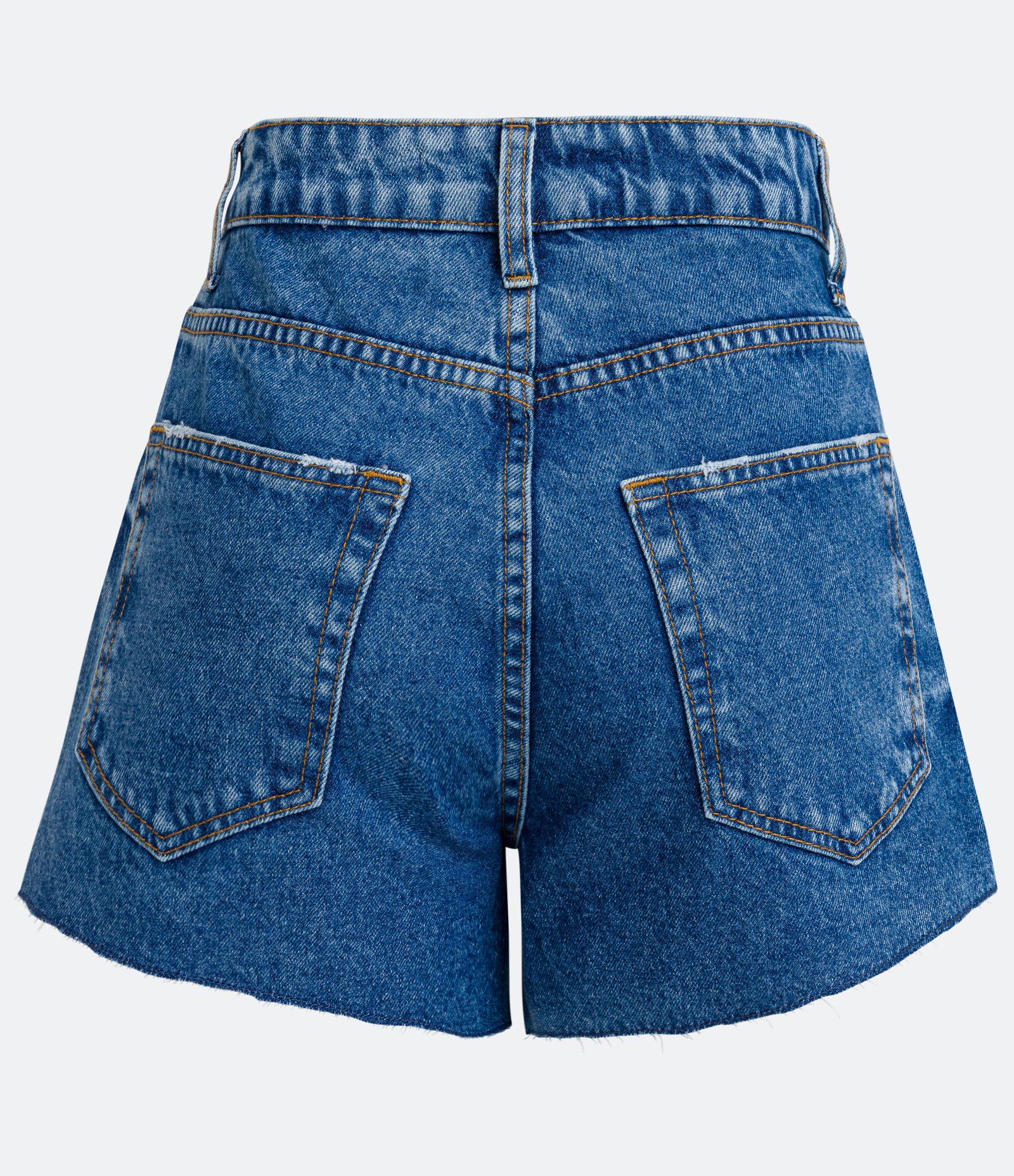 Short Cintura Alta em Jeans com Brilho Aplicado Azul 6