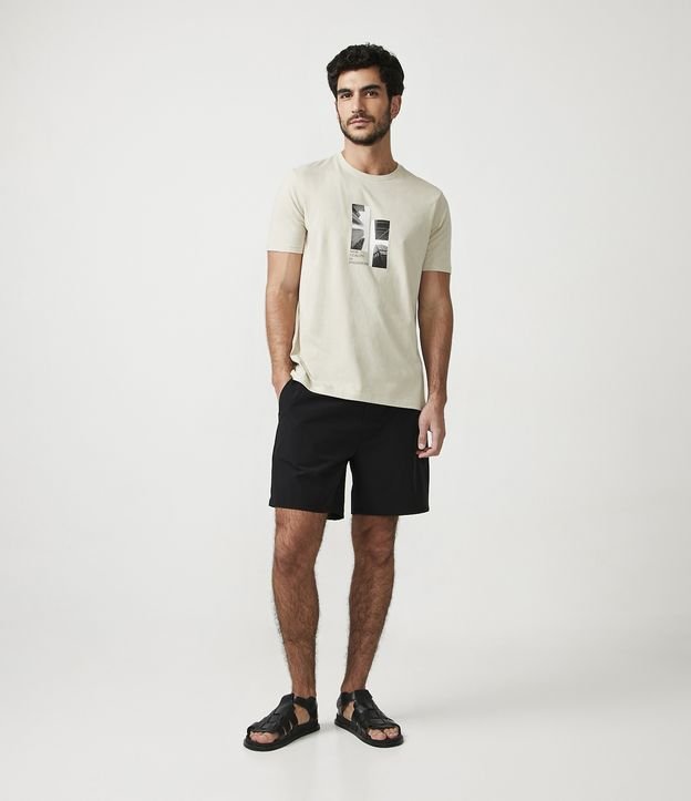 Remera Regular en Algodón con Estampado City In Progress Beige 3