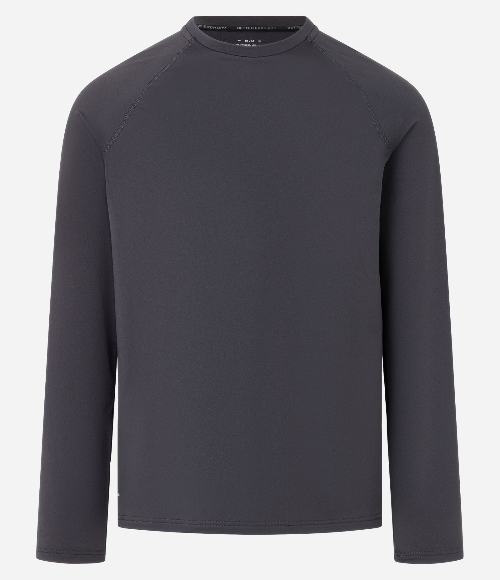 Camiseta Térmica Esportiva com Cava Raglan e Manga Longa Cinza Chumbo 6