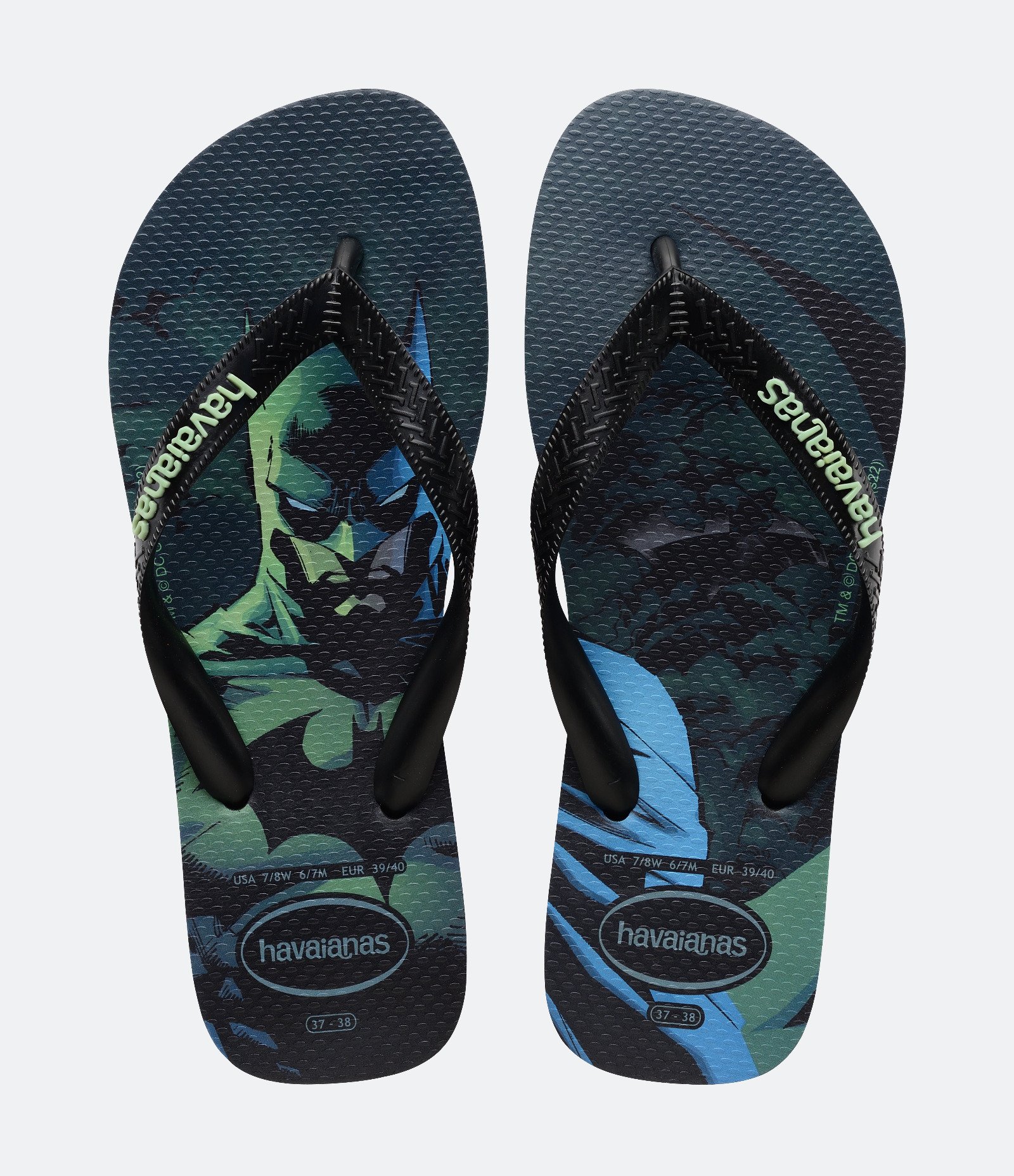 Chinelo de Tiras com Estampa de Heróis Havaianas Preto 1