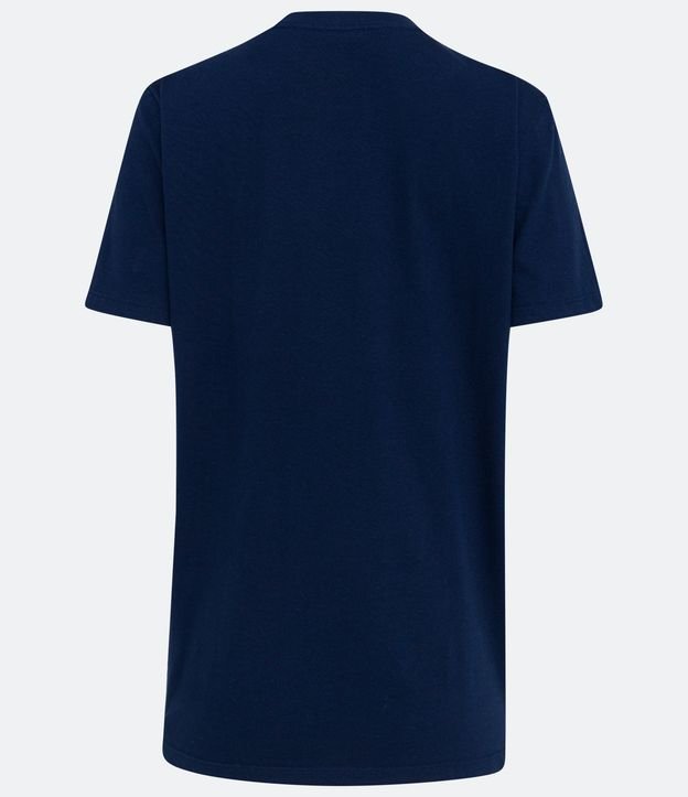 Blusa Alargada en Media Malla con Estampado Wakanda Forever Azul 7