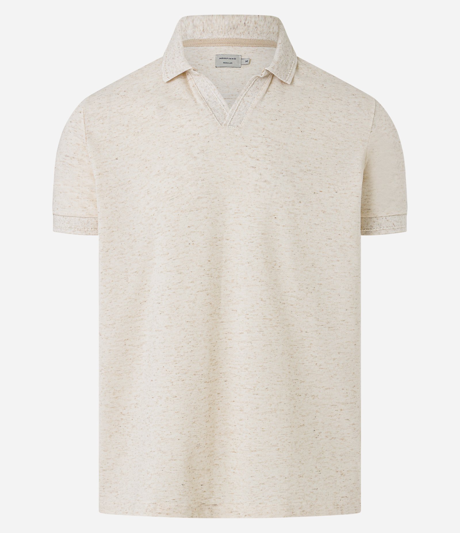 Camiseta Polo Comfort em Algodao Texturizado com Manga Curta Bege 7