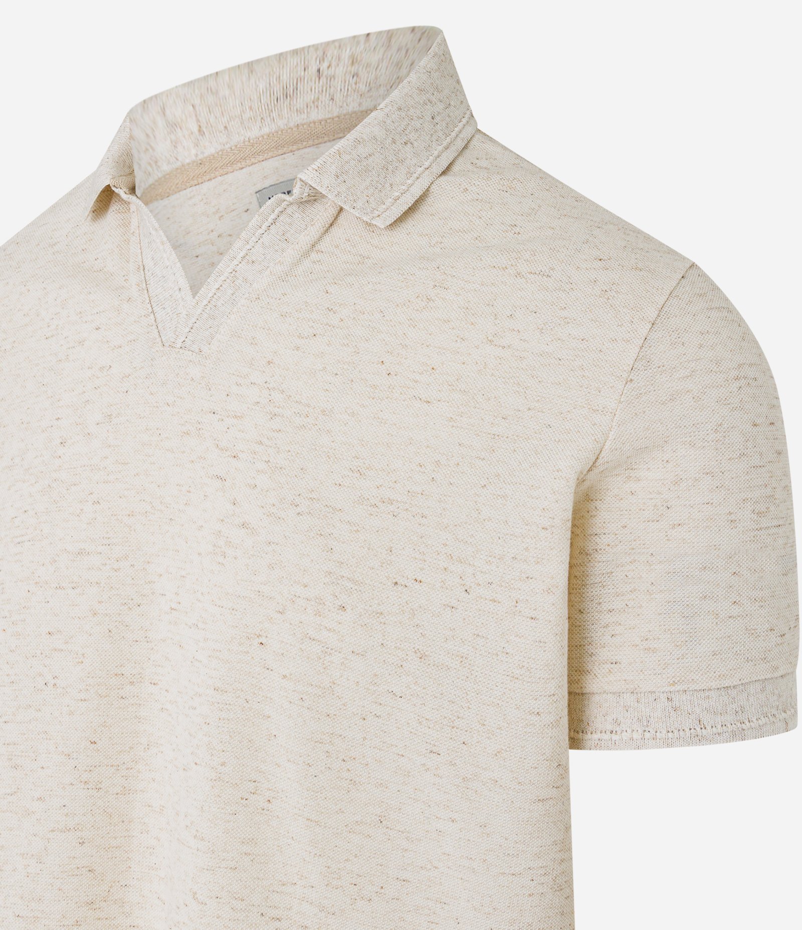 Camiseta Polo Comfort em Algodao Texturizado com Manga Curta Bege 8