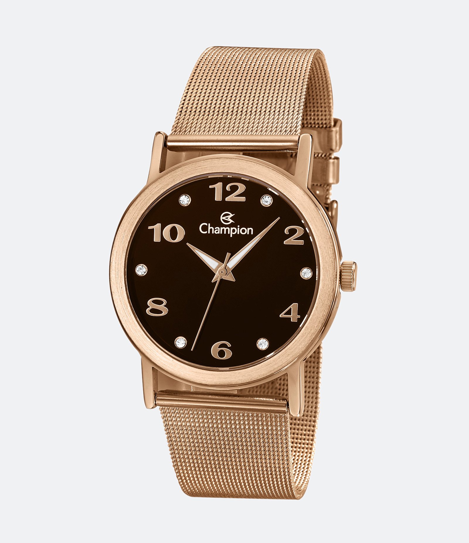 Kit Relógio Champion Analógico com Caixa e Pulseira em Aço Rosegold CN29034D Dourado 2