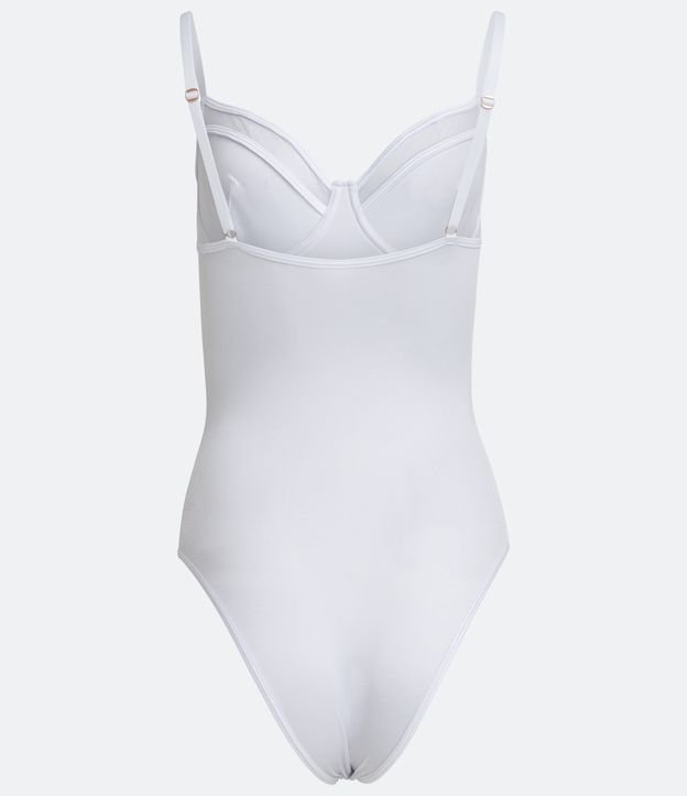 Body sin Bojo en Microfibra con Tirantes Ajustables y Recortes Blanco 6