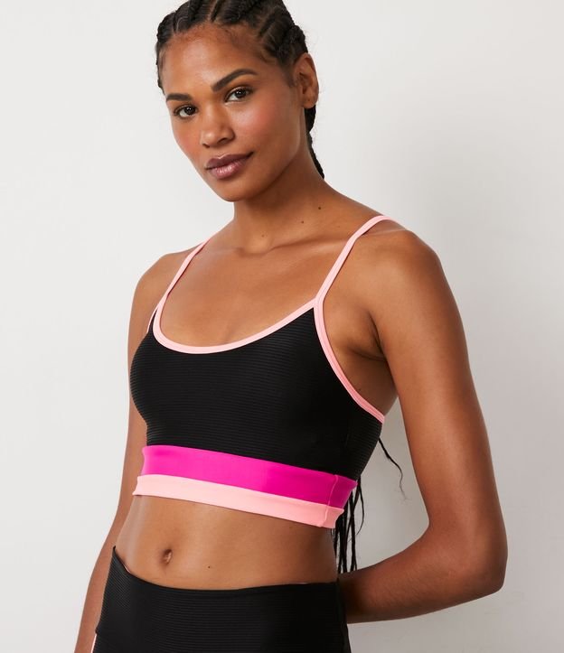 Top Deportivo en Poliamida con Textura Acanalada y Copa Negro 5